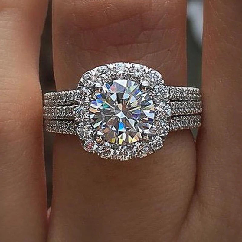 Trendy Women Rings with Brilliant Cubic Zirconia Luxury