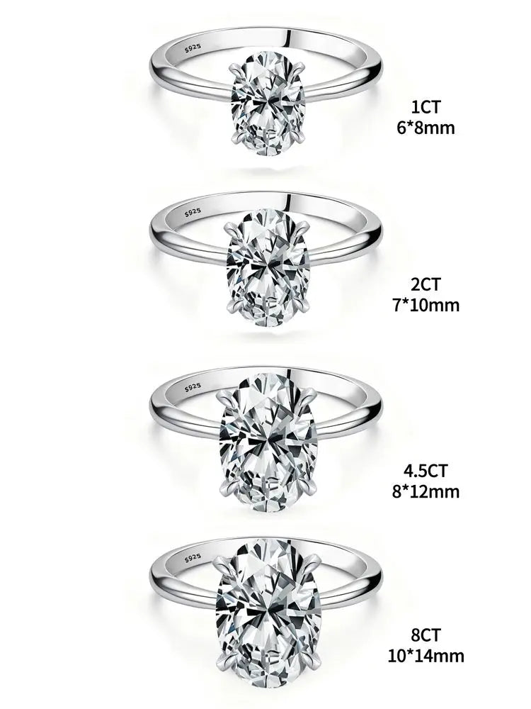 Zircon Gorgeous Shiny Oval Stone Ring For Women Engagement Wedding