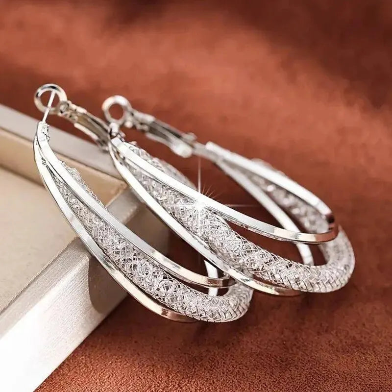 Gold Crystal Stone Hoop Earrings